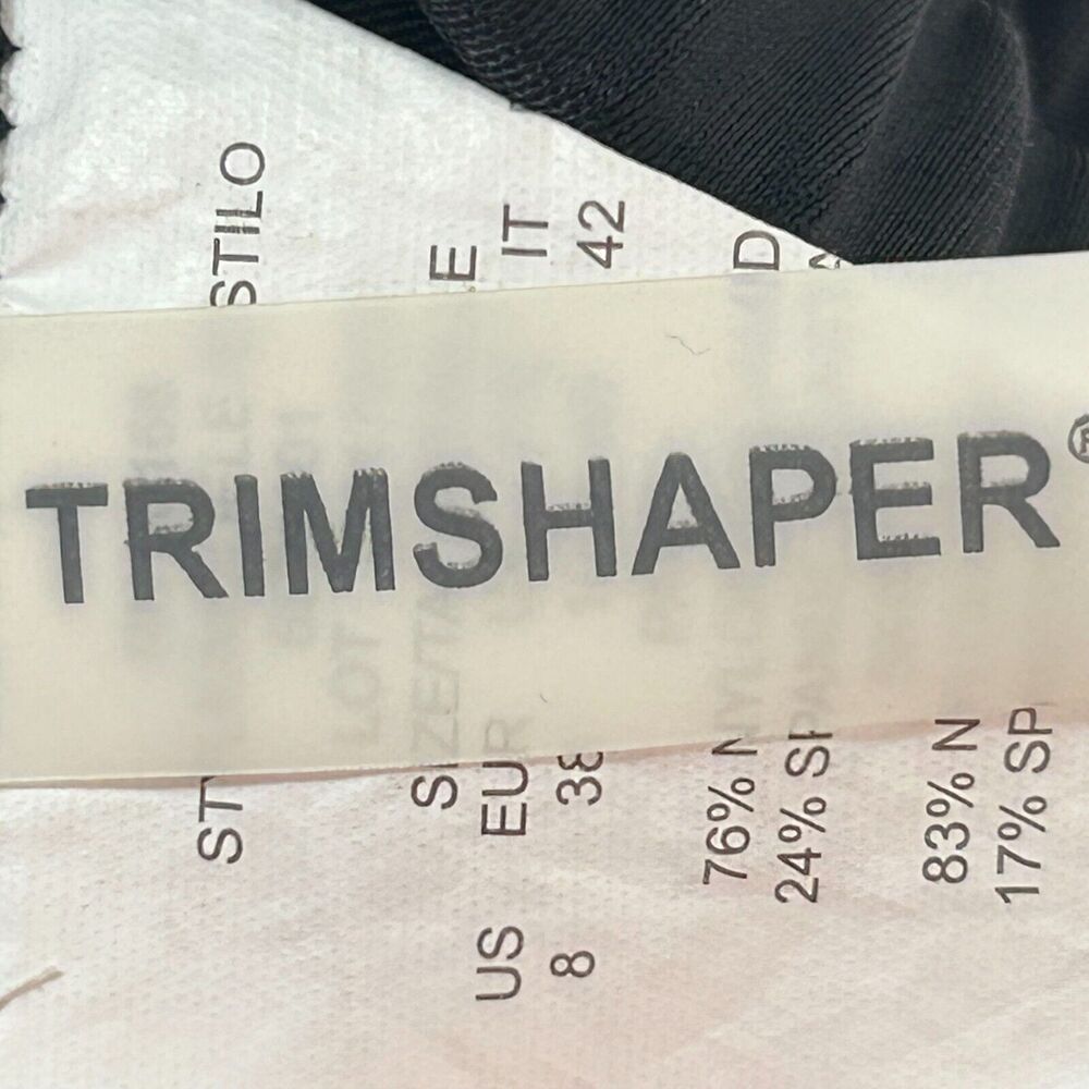 Trimshaper Swimwear Skirt Womens 8 Black Pleated Stretch Waist Pull On - Picture 5 of 8